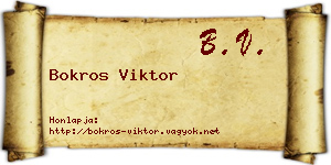 Bokros Viktor névjegykártya
