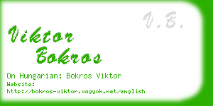 viktor bokros business card